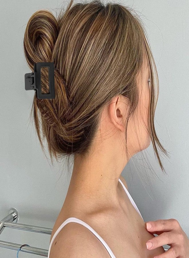 Bmobuo Matte Hair Clips Set: 4 PCS 2" Square Claw Clips for Thin and Thick Hair, All-Black Cute Clips for Women - Image 4